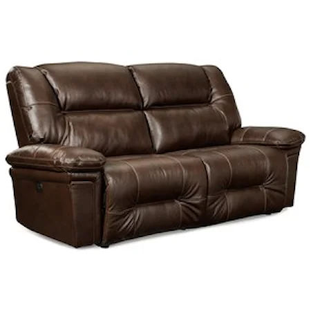 Casual Space Saver Power Reclining Sofa with Power Tilt Headrests and USB Ports